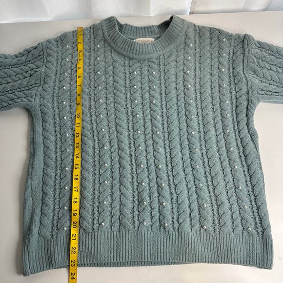 Cynthia Rowley Chunky Knit Pearl Pullover‎ Sweater Womens Size Medium M Coquette - Picture 10 of 10